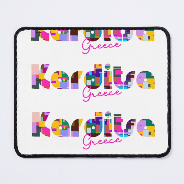 Item preview, Karditsa, Greece, Vibrant Abstract City Typography Art designed and sold by Wanderful-roads.