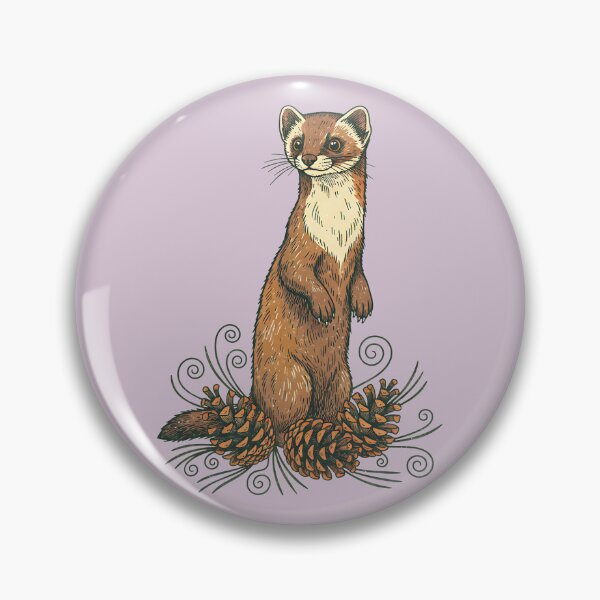 Item preview, Pine Marten Standing Among Forest Cones designed and sold by BirdsnStuff.