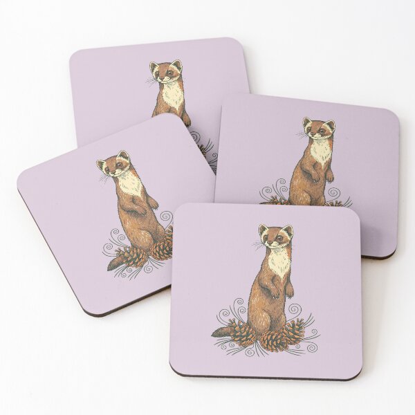 Item preview, Pine Marten Standing Among Forest Cones designed and sold by BirdsnStuff.