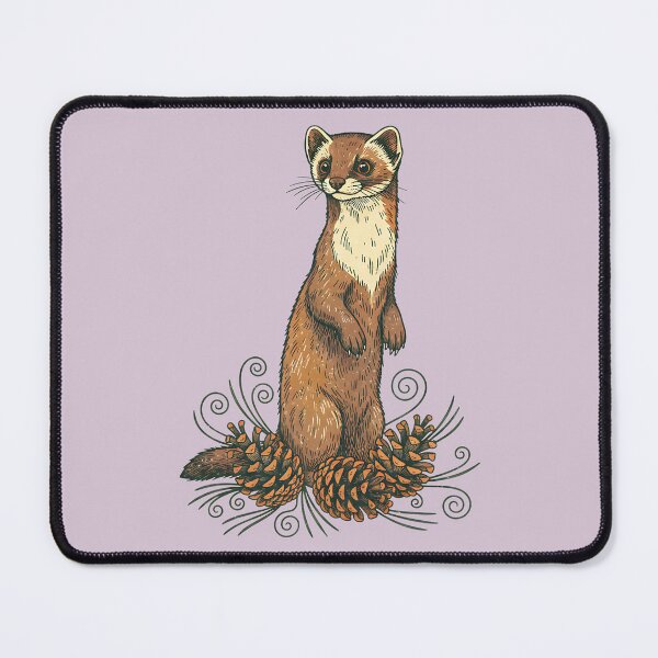 Item preview, Pine Marten Standing Among Forest Cones designed and sold by BirdsnStuff.