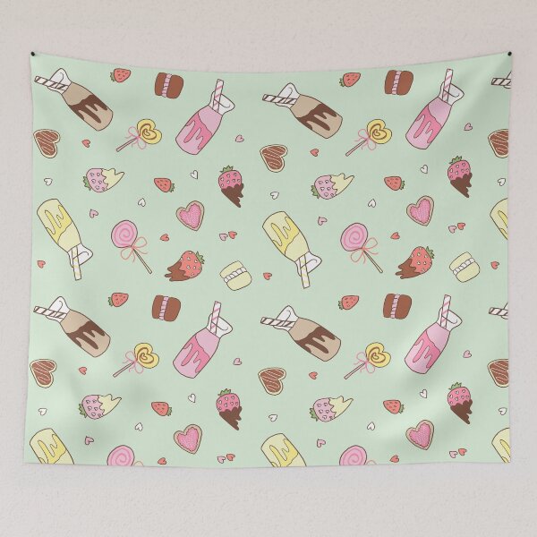 Item preview, Milkshakes and strawberries (Mint) designed and sold by HarunaMcDesigns.