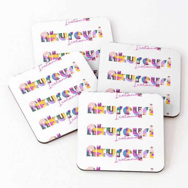 Item preview, Akureyri, Iceland, Vibrant Abstract City Typography Art designed and sold by Wanderful-roads.