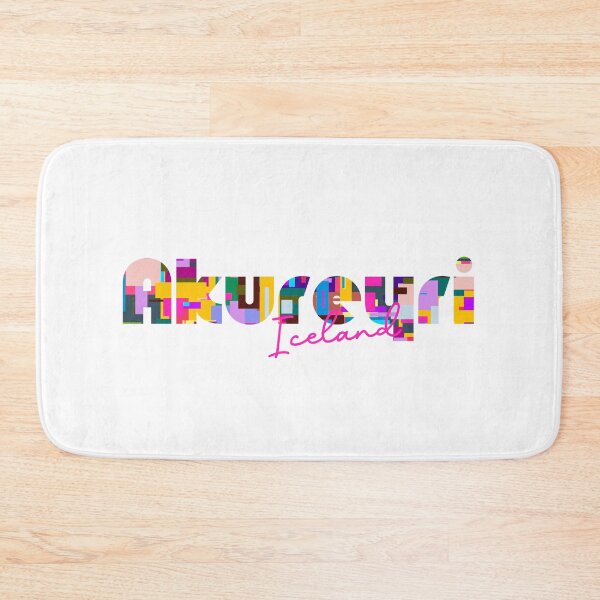 Item preview, Akureyri, Iceland, Vibrant Abstract City Typography Art designed and sold by Wanderful-roads.