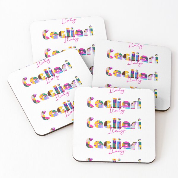 Item preview, Cagliari, Italy, Vibrant Abstract City Typography Art designed and sold by Wanderful-roads.
