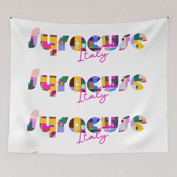 Item preview, Syracuse, Italy, Vibrant Abstract City Typography Art designed and sold by Wanderful-roads.