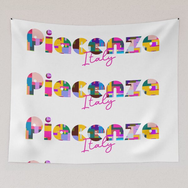 Item preview, Piacenza, Italy, Vibrant Abstract City Typography Art designed and sold by Wanderful-roads.