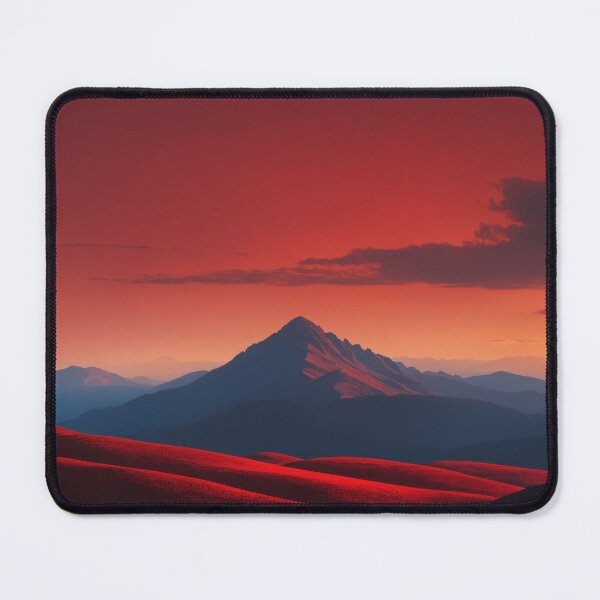 Item preview, Intense Red Sky Over Shadowed Mountain Peak designed and sold by REPTISLAV.