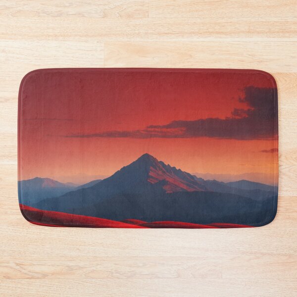 Item preview, Intense Red Sky Over Shadowed Mountain Peak designed and sold by REPTISLAV.