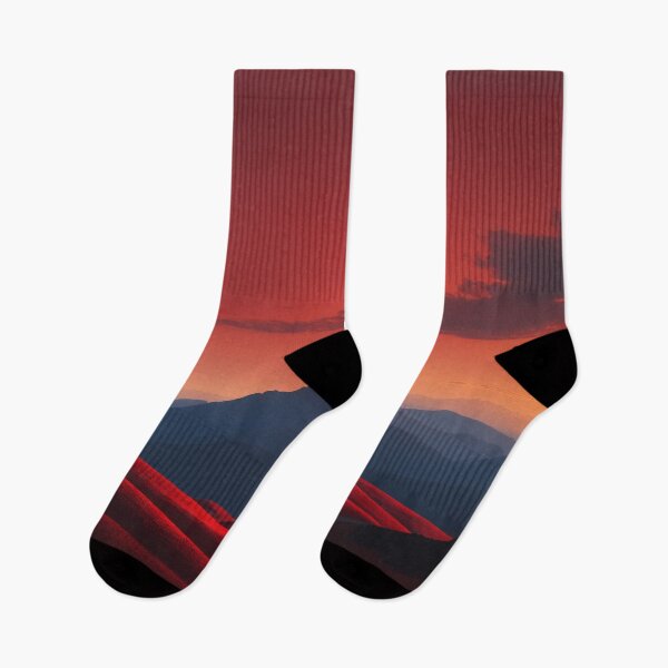 Item preview, Intense Red Sky Over Shadowed Mountain Peak designed and sold by REPTISLAV.