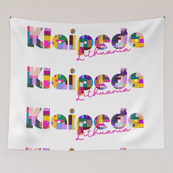 Item preview, Klaipėda, Lithuania, Vibrant Abstract City Typography Art designed and sold by Wanderful-roads.