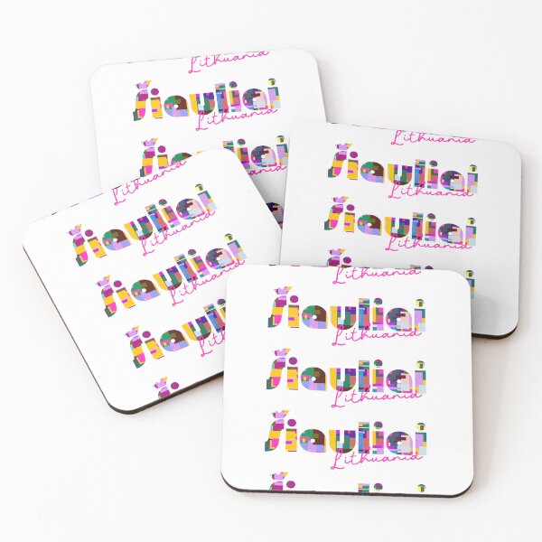 Item preview, Šiauliai, Lithuania, Vibrant Abstract City Typography Art designed and sold by Wanderful-roads.