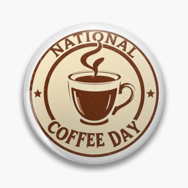 Item preview, Vintage National Coffee Day Badge – Retro Coffee Mug Design for Coffee Lovers” designed and sold by A1MarketDesigne.