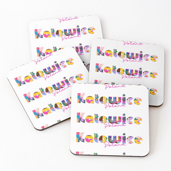 Item preview, Katowice, Poland, Vibrant Abstract City Typography Art designed and sold by Wanderful-roads.