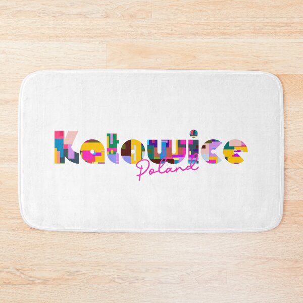 Item preview, Katowice, Poland, Vibrant Abstract City Typography Art designed and sold by Wanderful-roads.