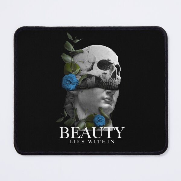Item preview, Beauty Lies Within - Surreal Skull and Classical Statue Collage designed and sold by MerchSenpai.