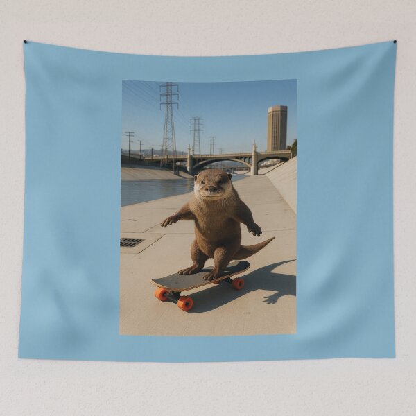 Item preview, Skateboarding Otter designed and sold by Tridentulus.