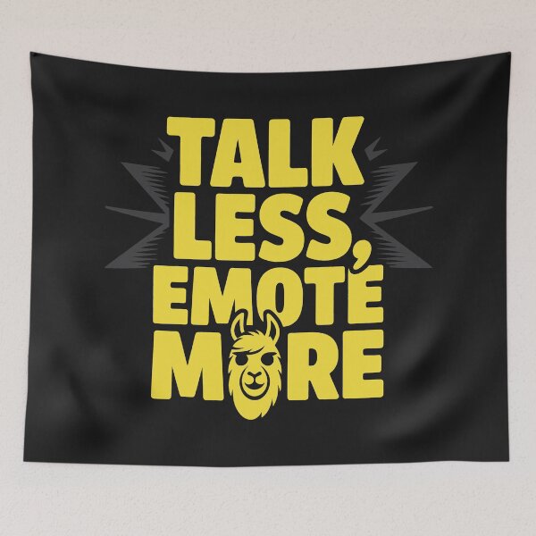 Item preview, Talk Less Emote More Llama Meme Lightning Bold Humor Design designed and sold by SplashTastic.