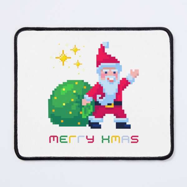 Item preview, Pixel Santa Carrying a Gift Bag – Christmas Illustration designed and sold by iamKRUK.