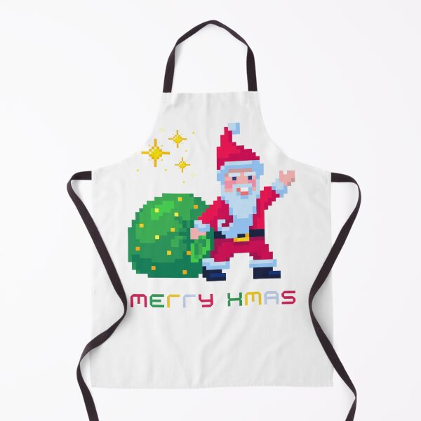 Item preview, Pixel Santa Carrying a Gift Bag – Christmas Illustration designed and sold by iamKRUK.