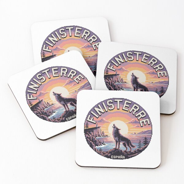 Item preview, Finisterre Spain - Howling Iberian Wolf at Sunset in Pixel Art designed and sold by CircinusStore.
