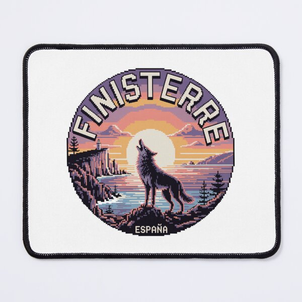 Item preview, Finisterre Spain - Howling Iberian Wolf at Sunset in Pixel Art designed and sold by CircinusStore.