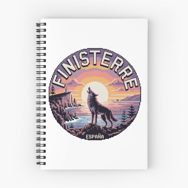 Item preview, Finisterre Spain - Howling Iberian Wolf at Sunset in Pixel Art designed and sold by CircinusStore.