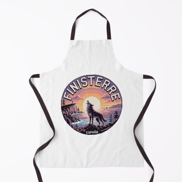 Item preview, Finisterre Spain - Howling Iberian Wolf at Sunset in Pixel Art designed and sold by CircinusStore.