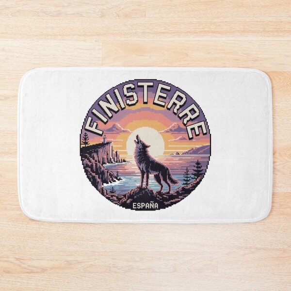 Item preview, Finisterre Spain - Howling Iberian Wolf at Sunset in Pixel Art designed and sold by CircinusStore.