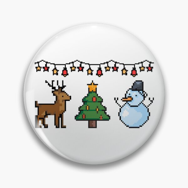 Item preview, Pixel Reindeer, Christmas Tree and Snowman – Cute Holiday Illustration designed and sold by iamKRUK.