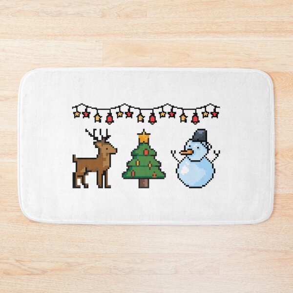 Item preview, Pixel Reindeer, Christmas Tree and Snowman – Cute Holiday Illustration designed and sold by iamKRUK.