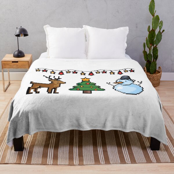 Item preview, Pixel Reindeer, Christmas Tree and Snowman – Cute Holiday Illustration designed and sold by iamKRUK.