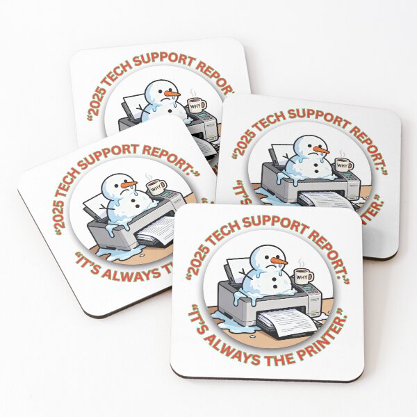 Item preview, Tech Support Christmas Gift – 2025 Printer Meltdown Funny Office Humor Sticker designed and sold by MskynextDigitalstudio.