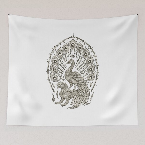 Item preview, Sacred Peacock & Himmapan Bird Yantra – Divine Elegance & Protection designed and sold by Sksticker991.