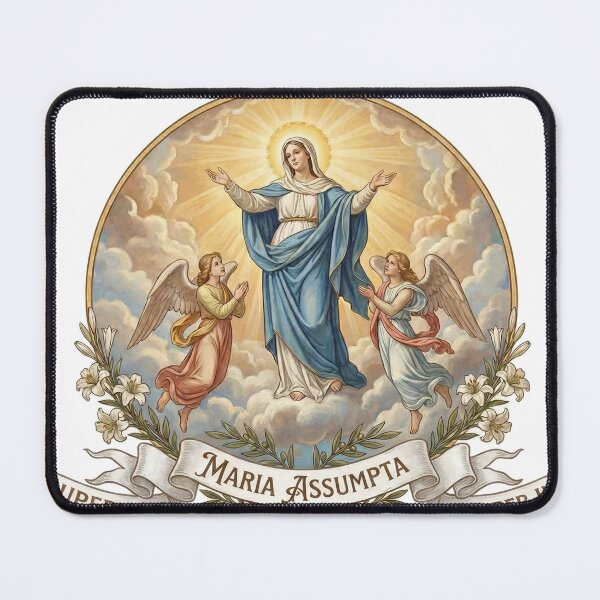 Item preview, Maria Assumpta - Our Lady of Assumption with Angels - Traditional Catholic Art designed and sold by TheCatholicBrew.