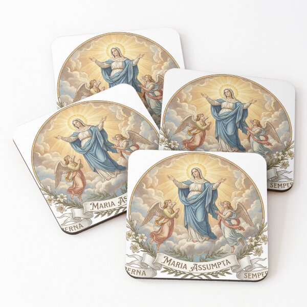Item preview, Maria Assumpta - Our Lady of Assumption with Angels - Traditional Catholic Art designed and sold by TheCatholicBrew.