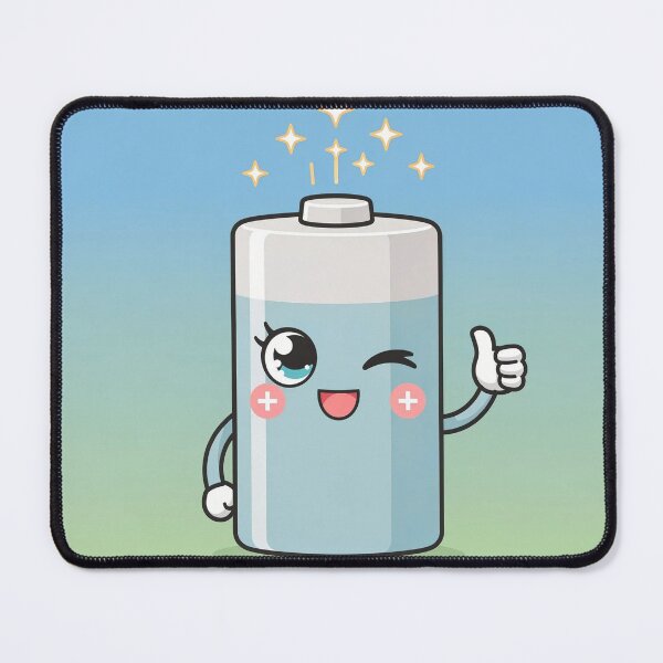 Item preview, Power Up the Fun! – Kawaii Battery Giving a Shockingly Fun High-Five designed and sold by HappySproutArt.