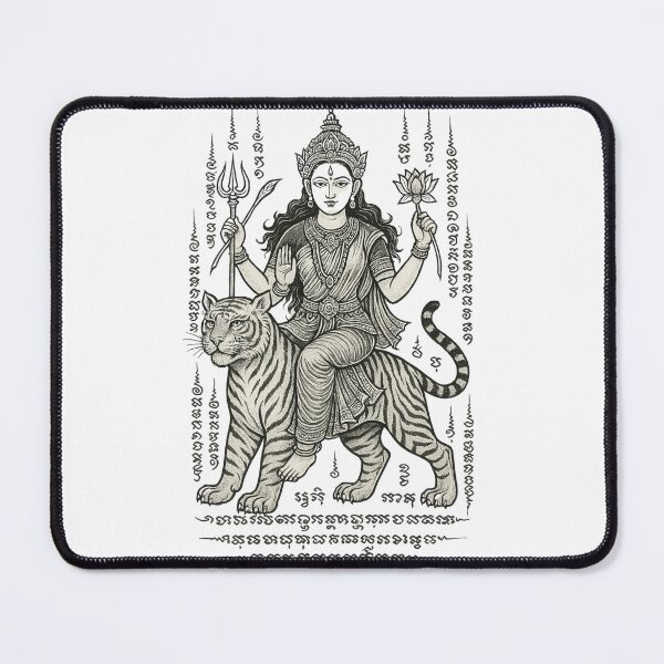 Item preview, Durga on Sacred Tiger Yantra – Divine Power & Protection designed and sold by Sksticker991.