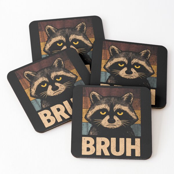 Item preview, Funny Meme Saying Bruh With Raccoon Lover Bros Greetings designed and sold by DoraBlanche.