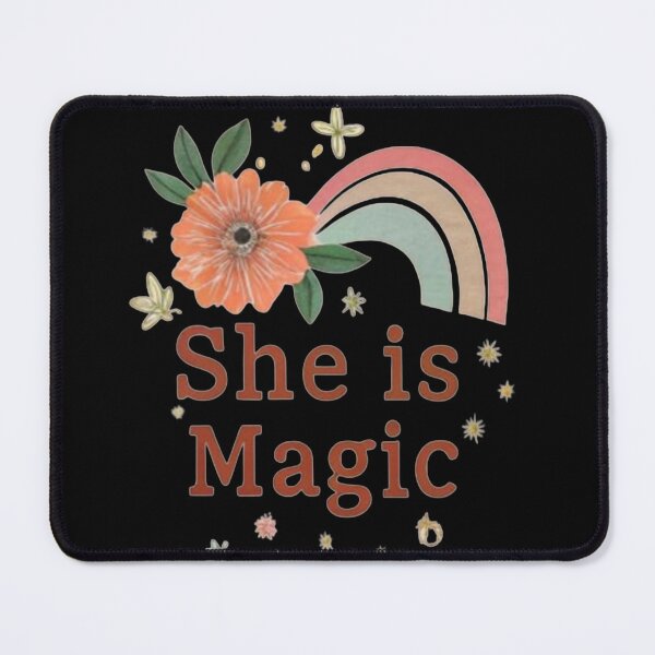Item preview, "She is Magic" Boho Floral Rainbow Graphic. Empowering Boho Design. designed and sold by ZyVoAli.