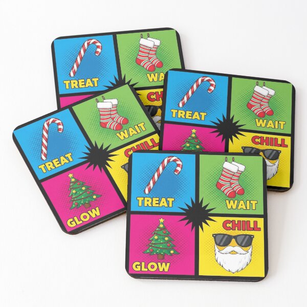 Item preview, Christmas Pop Art Treat Wait Glow Chill designed and sold by graphicnew.