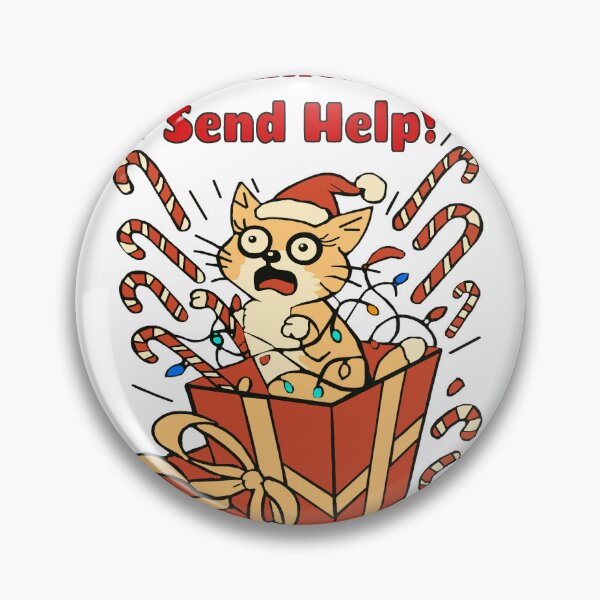 Item preview, “Santa, Send Help!”- A cat in a gift box from Felia designed and sold by Felia001.