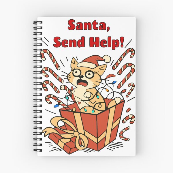 Item preview, “Santa, Send Help!”- A cat in a gift box from Felia designed and sold by Felia001.