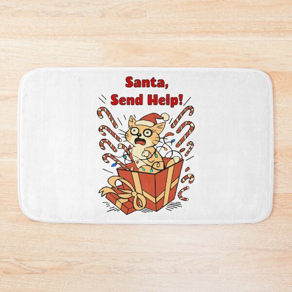 Item preview, “Santa, Send Help!”- A cat in a gift box from Felia designed and sold by Felia001.