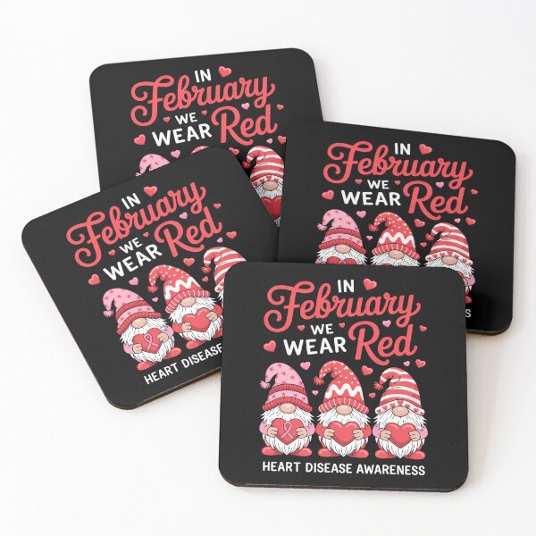 Item preview, In February We Wear Red Gnomes Heart Disease Awareness designed and sold by SyncSusscess.