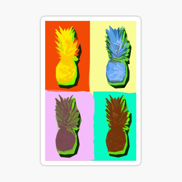 LIMITED EDITION PINEAPPLE POP ART -THE FAB 4- JANE HOLLOWAY Sticker