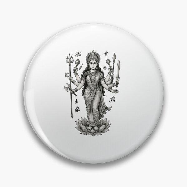 Item preview, Divine Shakti Warrior Goddess – Multi-Armed Sacred Lotus Illustration designed and sold by Sksticker991.
