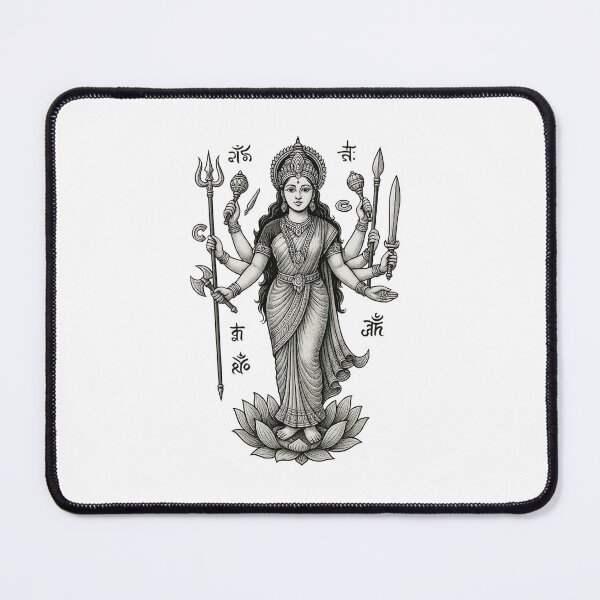 Item preview, Divine Shakti Warrior Goddess – Multi-Armed Sacred Lotus Illustration designed and sold by Sksticker991.