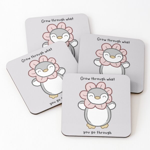 Item preview, Grow through what you got through cute penguin | mental health/ trauma positive affirmation designed and sold by NeurodiverseTea.