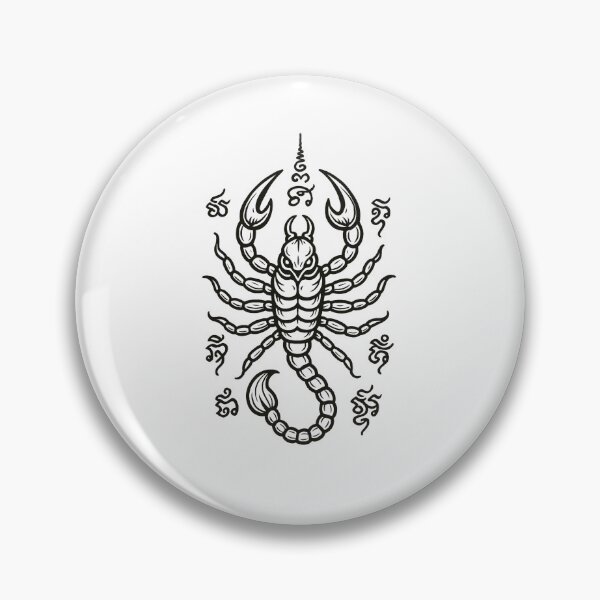 Item preview, Sacred Scorpion Yantra – Protective Thai Tattoo Symbol Illustration designed and sold by Sksticker991.