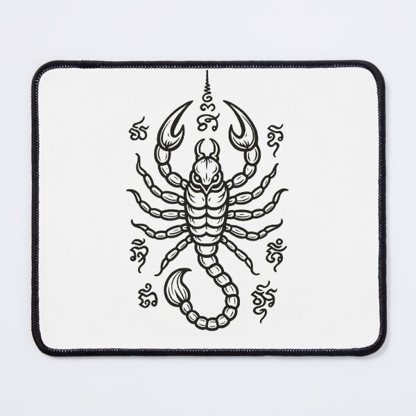 Item preview, Sacred Scorpion Yantra – Protective Thai Tattoo Symbol Illustration designed and sold by Sksticker991.